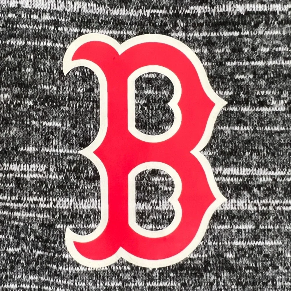 Majestic Boston Red Sox Mens XL Quarter Zip Pullover Space Dye Gray Fleece 7R13